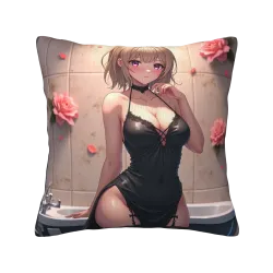 Federa per cuscino in peluche a tema ragazza carina - Okomall