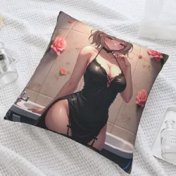 Federa per cuscino in peluche a tema ragazza carina - Okomall