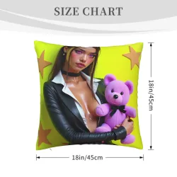 Federa cuscino in peluche con motivo di ragazza astratta - OkoMall