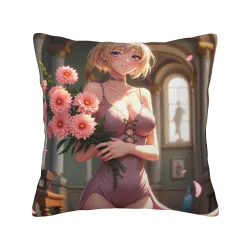 Housse de Coussin en Peluche Fille d'Anime - Okomall