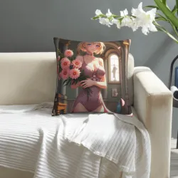 Housse de Coussin en Peluche Fille d'Anime - Okomall