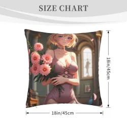 Anime Girl Plush Pillow Cover - Okomall