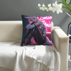 Anime Girl Plush Pillow Cover - Energetic Girl | Okomall