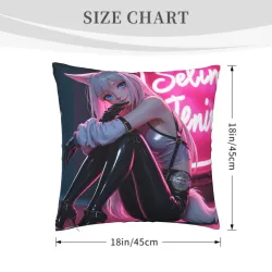 Anime Girl Plush Pillow Cover - Energetic Girl | Okomall