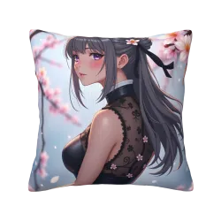 日系少女櫻花抱枕套 - Okamall