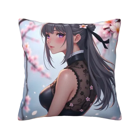 日系少女櫻花抱枕套 - Okamall