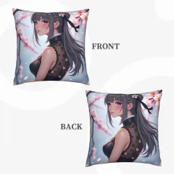 Funda de cojín estilo japonés con cerezos para chica - Okamall