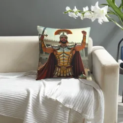Roman Warrior Plush Pillow Cover - Okomall