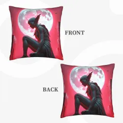 Housse de coussin en peluche à motif imprimé recto verso pour fille de rêve - Okomall
