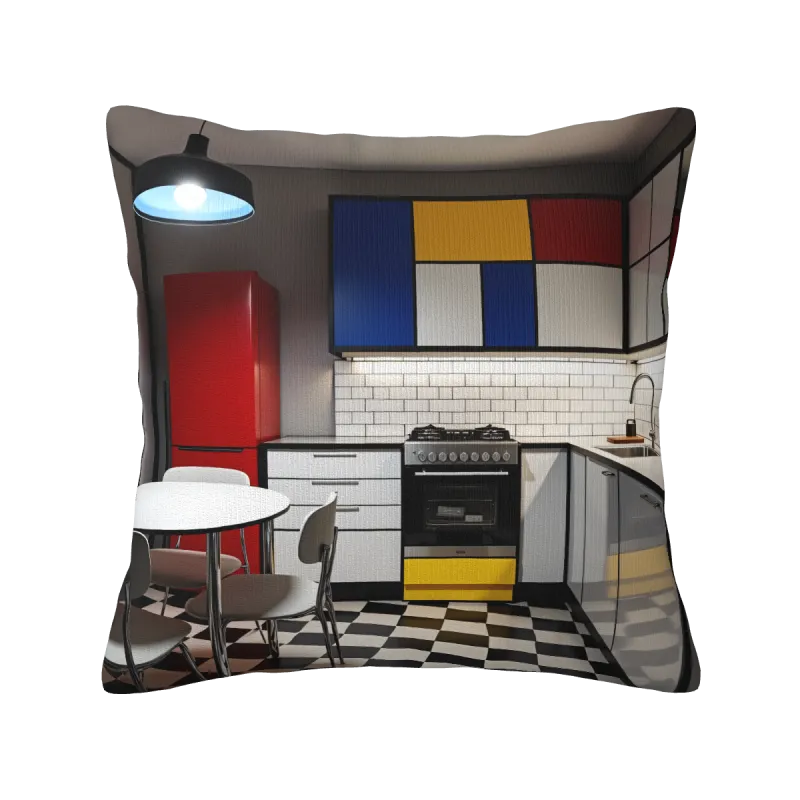 Housse de coussin en peluche géométrique vintage - Okomall