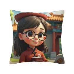 Housse de coussin en peluche pour fille - 18x18 pouces | OKOMALL