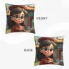 Cute Girl Plush Pillow Cover - 18x18 inches | OKOMALL