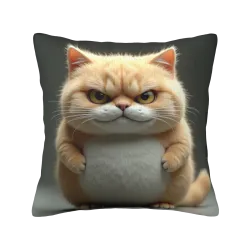 Funda de cojín de felpa de gato súper linda - 18x18 pulgadas | OKOMALL