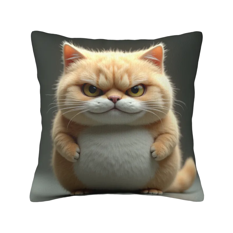 Funda de cojín de felpa de gato súper linda - 18x18 pulgadas | OKOMALL