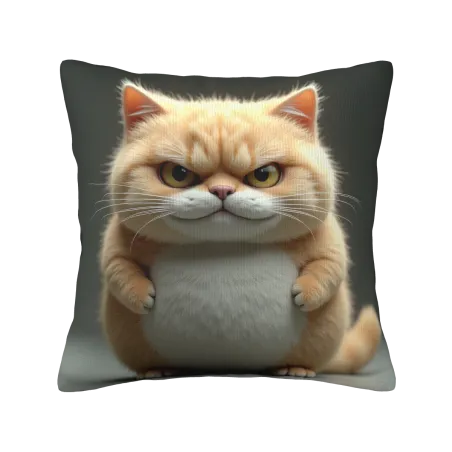 Funda de cojín de felpa de gato súper linda - 18x18 pulgadas | OKOMALL