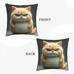 Funda de cojín de felpa de gato súper linda - 18x18 pulgadas | OKOMALL