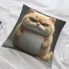 超萌貓咪毛絨抱枕套 - 18x18英寸 | OKOMALL