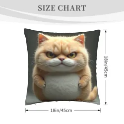 Funda de cojín de felpa de gato súper linda - 18x18 pulgadas | OKOMALL