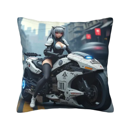 Cyberpunk Mädchen Plüsch Kissenbezug - Okomall