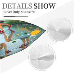 Housse de coussin en peluche 'Jeu sous la pluie' - Okomall