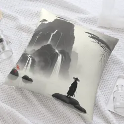 Zen-Berglandschaft-Plüsch-Kissenbezug - Okomall