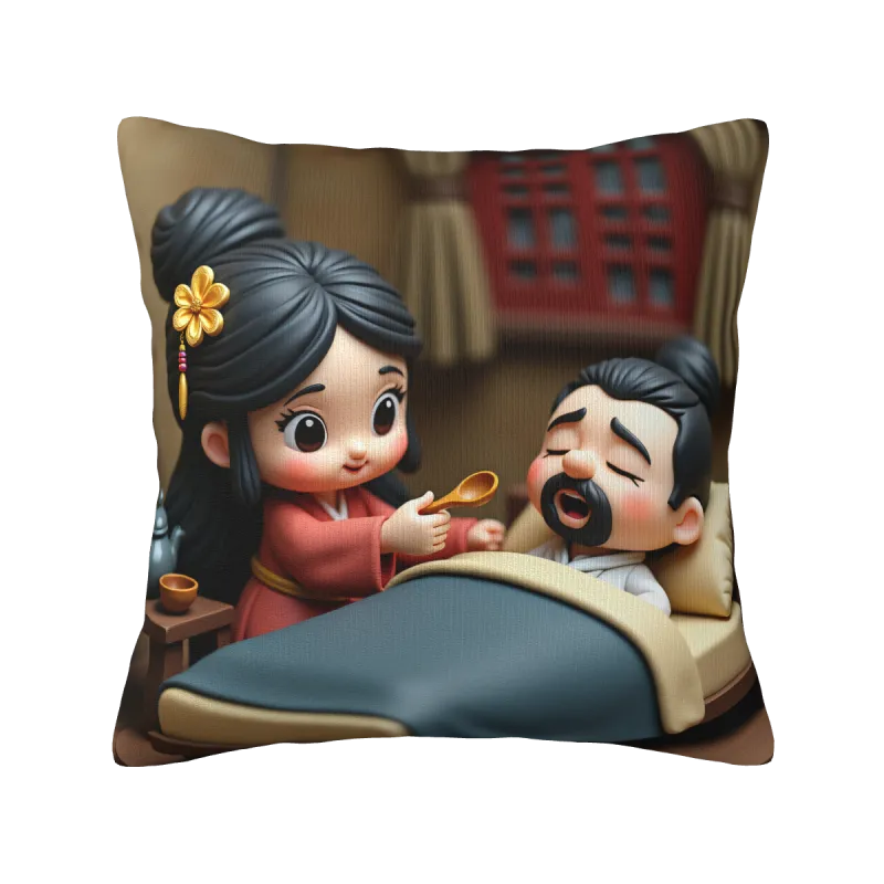 Housse de coussin en peluche à motif de dessin animé mignon - Okomall