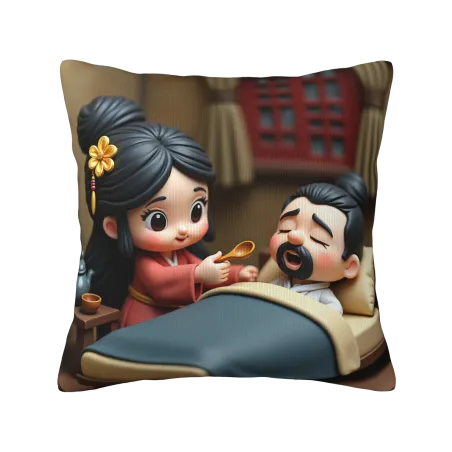 Housse de coussin en peluche à motif de dessin animé mignon - Okomall
