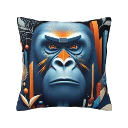 Cuscino in peluche geometrico astratto di gorilla - Okomall