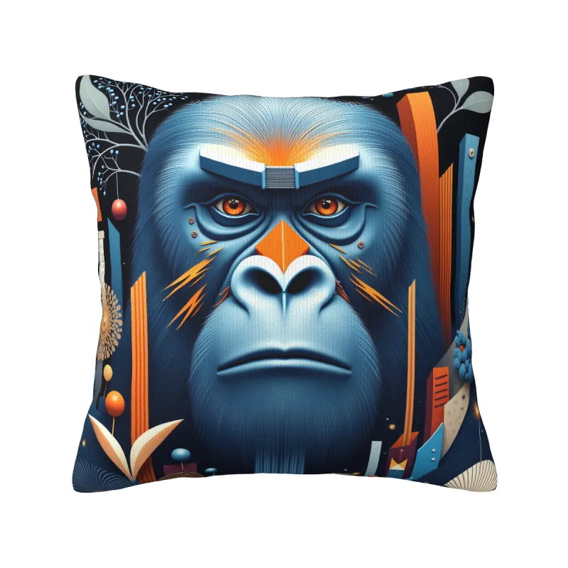 Cuscino in peluche geometrico astratto di gorilla - Okomall
