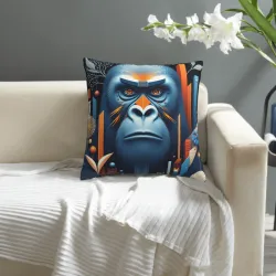 Cuscino in peluche geometrico astratto di gorilla - Okomall