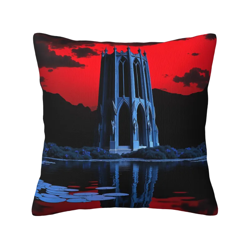 Abstract Ink Landscape Plush Pillow Cover - okomall