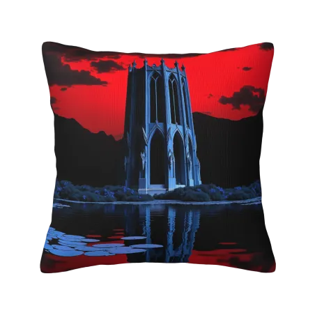 Funda de cojín de peluche con paisaje de acuarela abstracto - okomall