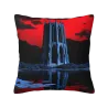 Funda de cojín de peluche con paisaje de acuarela abstracto - okomall