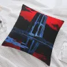 抽象水墨山水毛絨抱枕套 - okomall