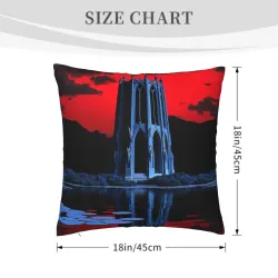Funda de cojín de peluche con paisaje de acuarela abstracto - okomall
