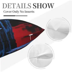 Funda de cojín de peluche con paisaje de acuarela abstracto - okomall