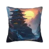 Sunrise Mountain Landscape Plush Pillow Cover - 18x18 inches | Okomall
