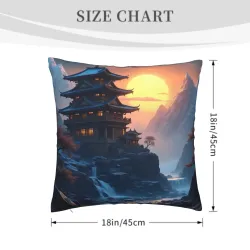 日出山林毛絨抱枕套 - 18x18英寸 | Okomall