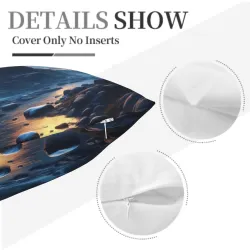 Sunrise Mountain Landscape Plush Pillow Cover - 18x18 inches | Okomall