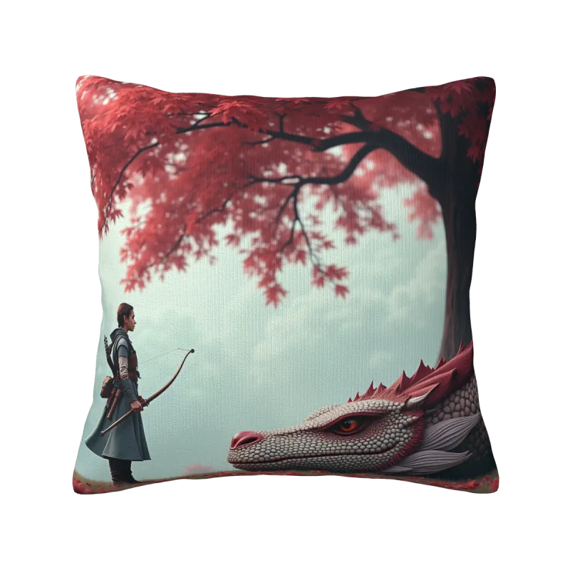 龍紋毛絨抱枕套 - 18x18英寸 | Okomall