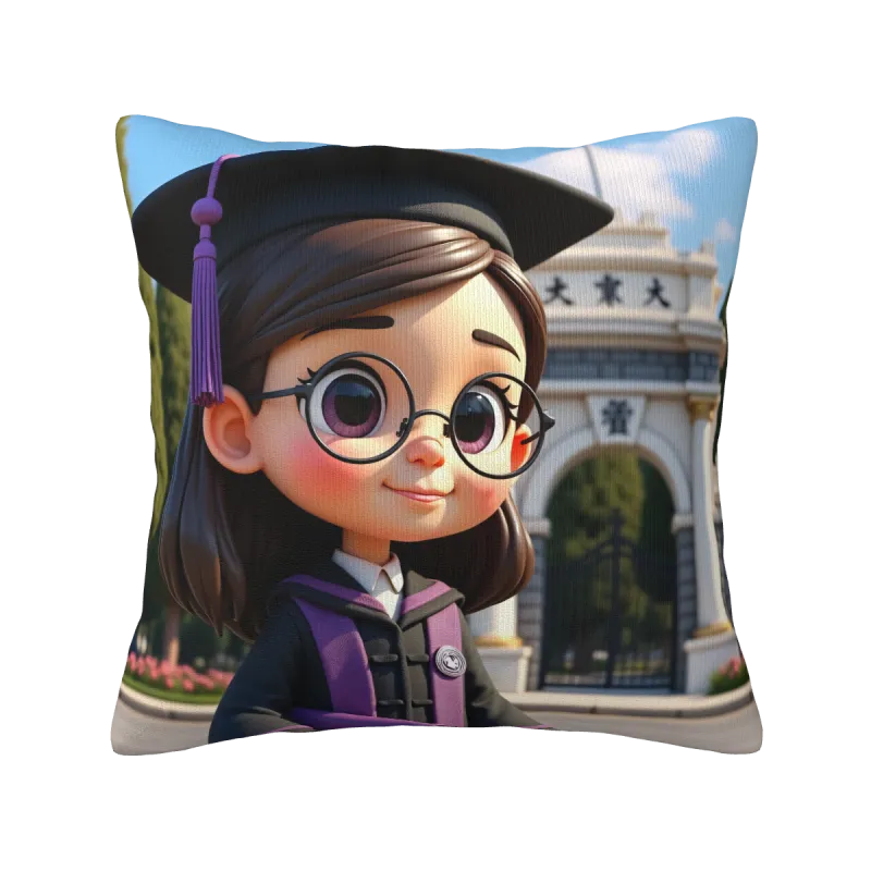 Cute Girl Plush Pillow Cover - All Over Print | okomall