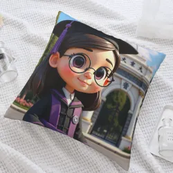 Cute Girl Plush Pillow Cover - All Over Print | okomall