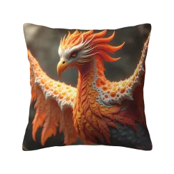 Cuscino in peluche con motivo di Fenice - 18x18 pollici | Okomall