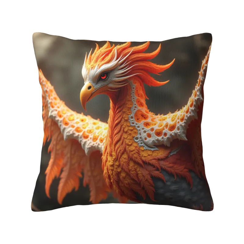鳳凰毛絨抱枕套 - 18x18 英寸 | Okomall