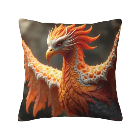 Cuscino in peluche con motivo di Fenice - 18x18 pollici | Okomall