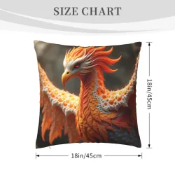 鳳凰毛絨抱枕套 - 18x18 英寸 | Okomall
