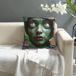 غطاء وسادة فروي مخيف - 18 × 18 بوصة | Okomall