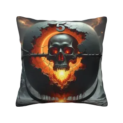 Housse de coussin en peluche sur le thème de l'Enfer - Okomall