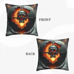 Funda de cojín de peluche con temática de Infierno - Okomall