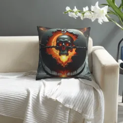 Housse de coussin en peluche sur le thème de l'Enfer - Okomall